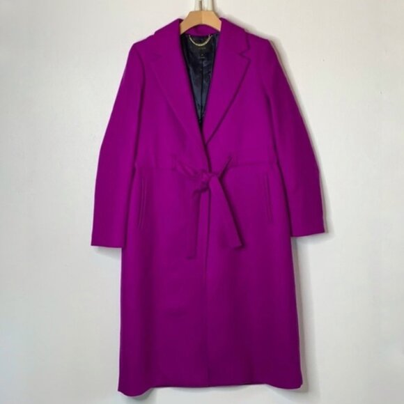 J.Crew Tie-waist topcoat trench in double-serge wool Coat G8009 Size 8 - Picture 14 of 15